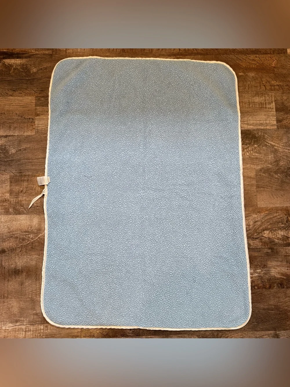 Just Born Checkered Gray Blue White Minky Baby Blanket Sherpa Satin Kids Clean